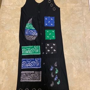 GENUINE THREADZ M LBLACK EITH BANDANNA GREEN BLUE BLACK